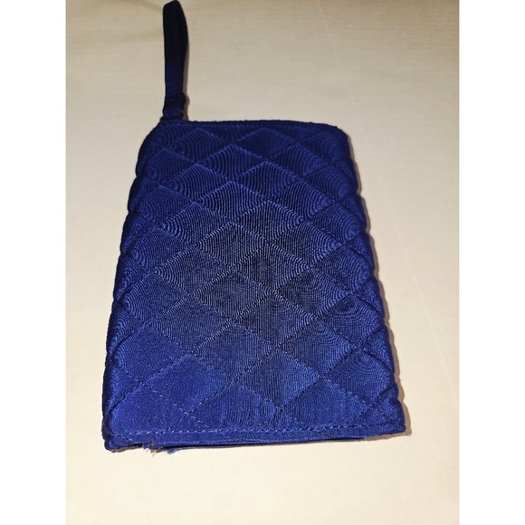 Vera Bradley Quilted Blue Wristlet Clutch Purse Snap Closure Interior Zip Pocket - Picture 2 of 7